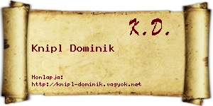 Knipl Dominik névjegykártya